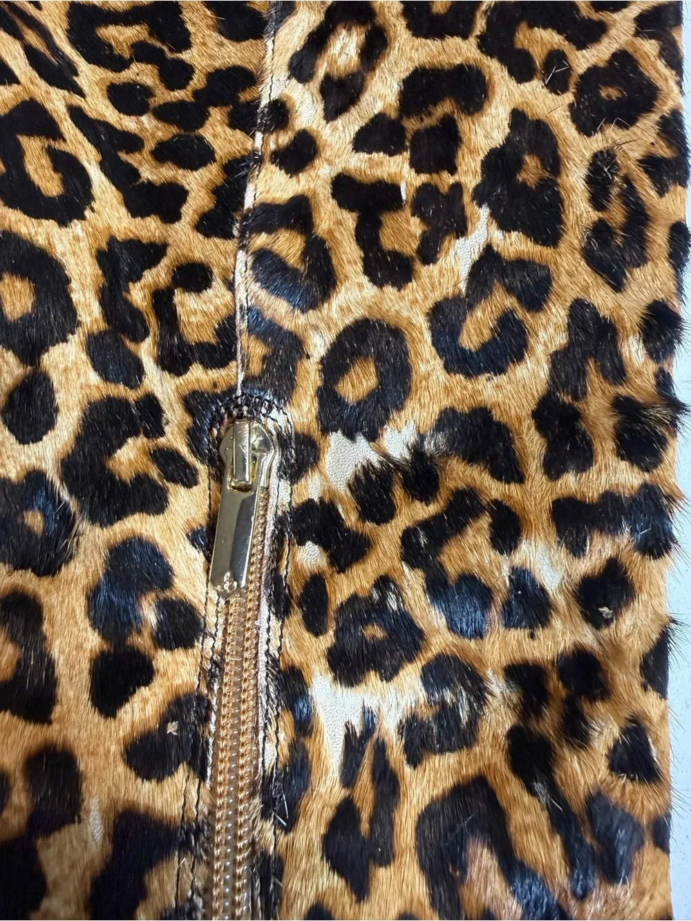Sam Edelman Elina Leopard Calf Hair Over The Knee Boots Women’s 8.5 Block Heel